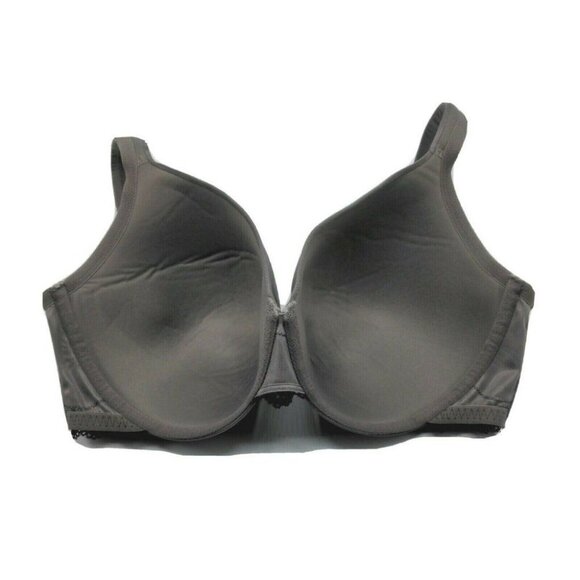 Cacique Lane Bryant Womens Bra Smooth Satin Full Coverage w/ Lace 42DD Gray - Picture 7 of 10